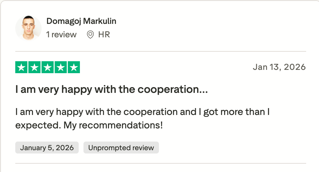 Recenzija s TrustpiLota Leptir Content Agencije